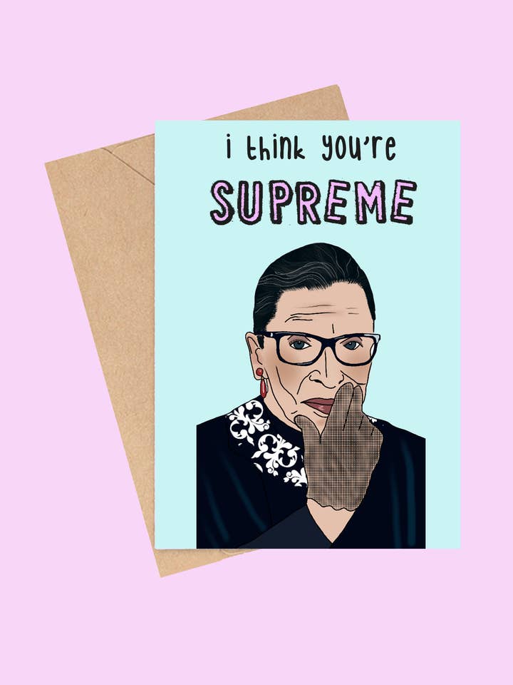 RBG Supreme Encouragement Card for wholesale by Tiny Baker Creations
