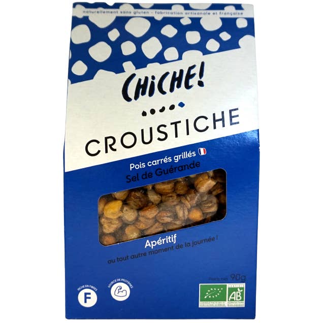 POTATO CHIPS - SQUARE PEAS ROASTED WITH GUÉRANDE SALT - 90g for wholesale by CHICHE