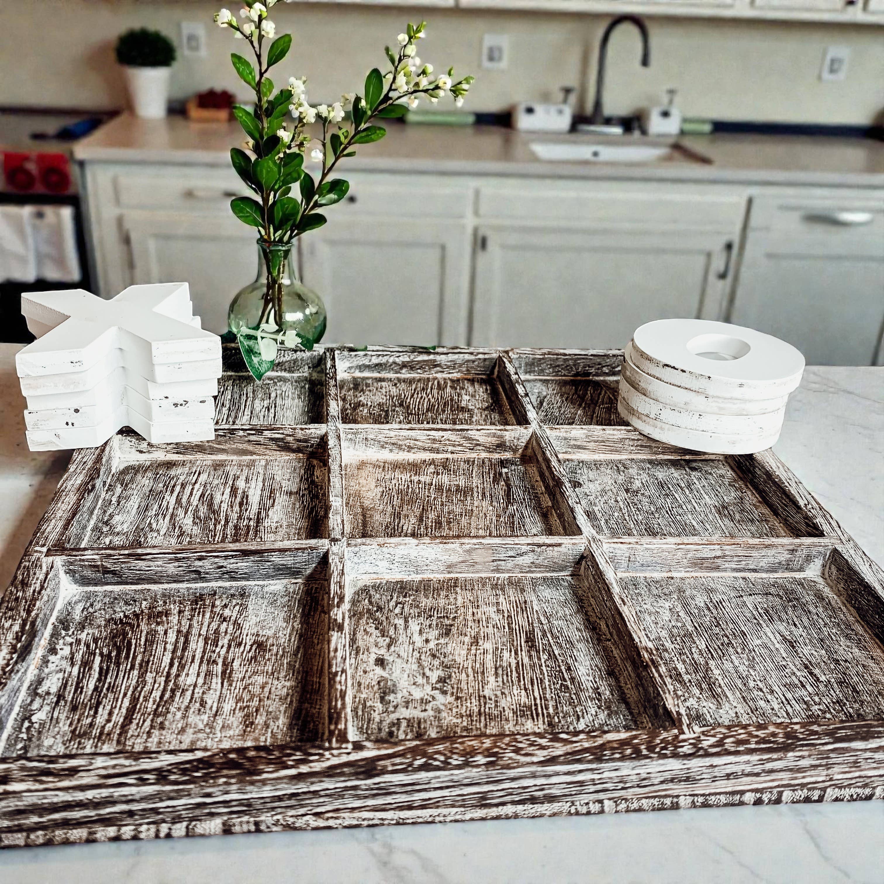 Gia Roma - Wholesale Decorative Tabletop Object - Wooden Tabletop Game + Decor, Tic Tac Toe Wood Game, Rustic28