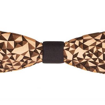 Tapa Natural Wood and Cotton Bow Tie for wholesale by Bewooden