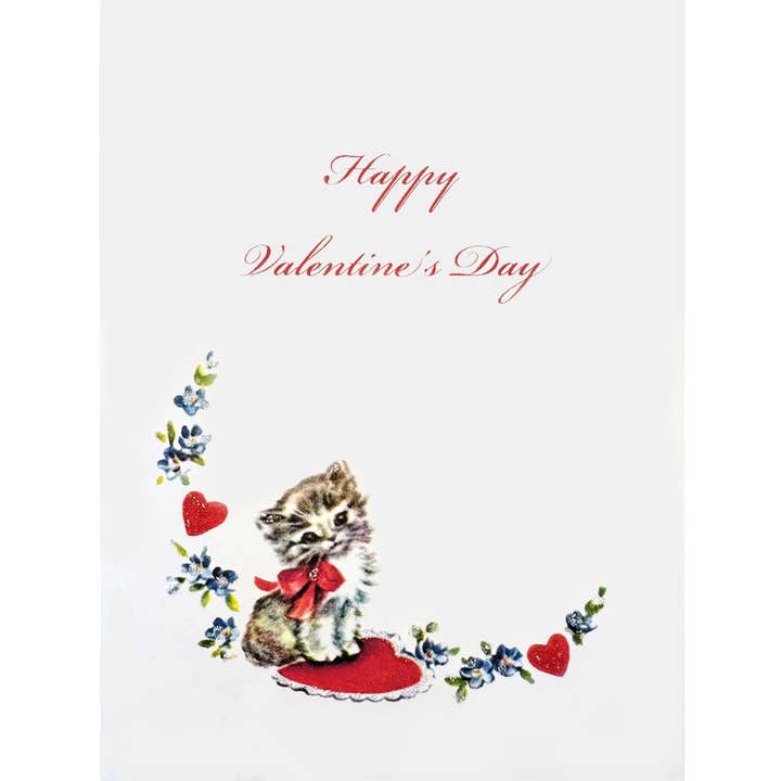 Kitten with Heart Valentine's Card for wholesale by Lumia Designs