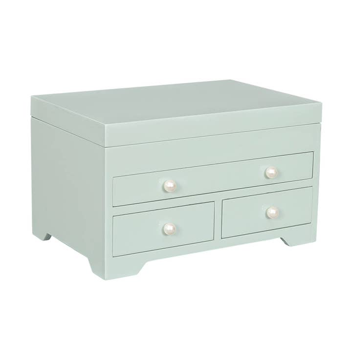Mele and Co (Canada) - Wholesale Jewelry Box/Organizer - Mele and Co Bianca Wooden Jewelry Box in Seafoam Finish1