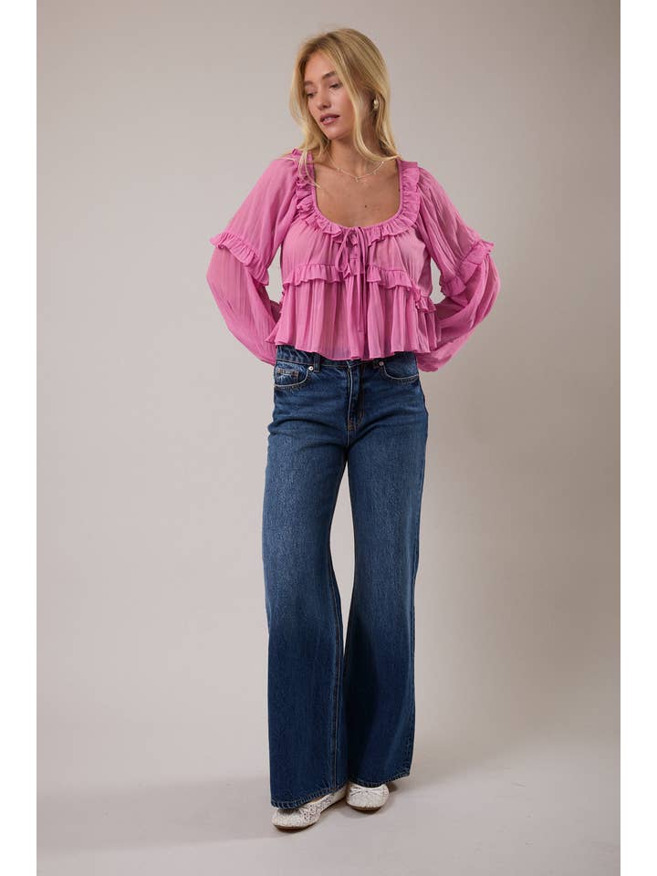 LE LIS - Vente Chemisier – femme - CHEMISIER À ENCOLURE DÉGAGÉE ET VOLANTÉ23