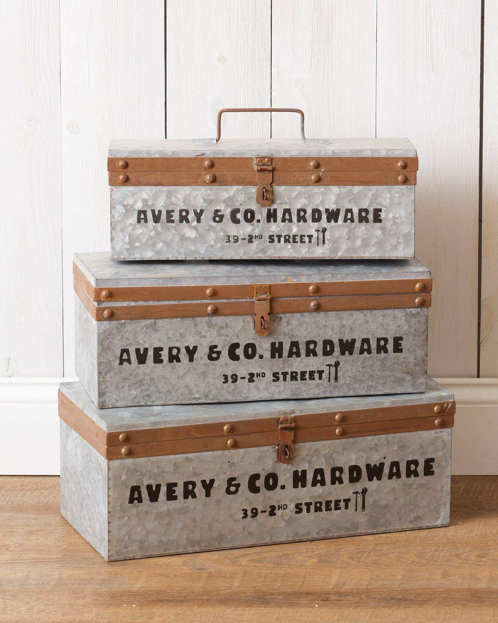 Audrey's Home & Gift - Wholesale Decorative Box - Toolbox - Avery And Co. (Set Of 03)0