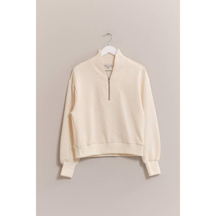 HYFVE - Wholesale Sweatshirt - Women's - HF25C418-Quilted Half Zip Pullover