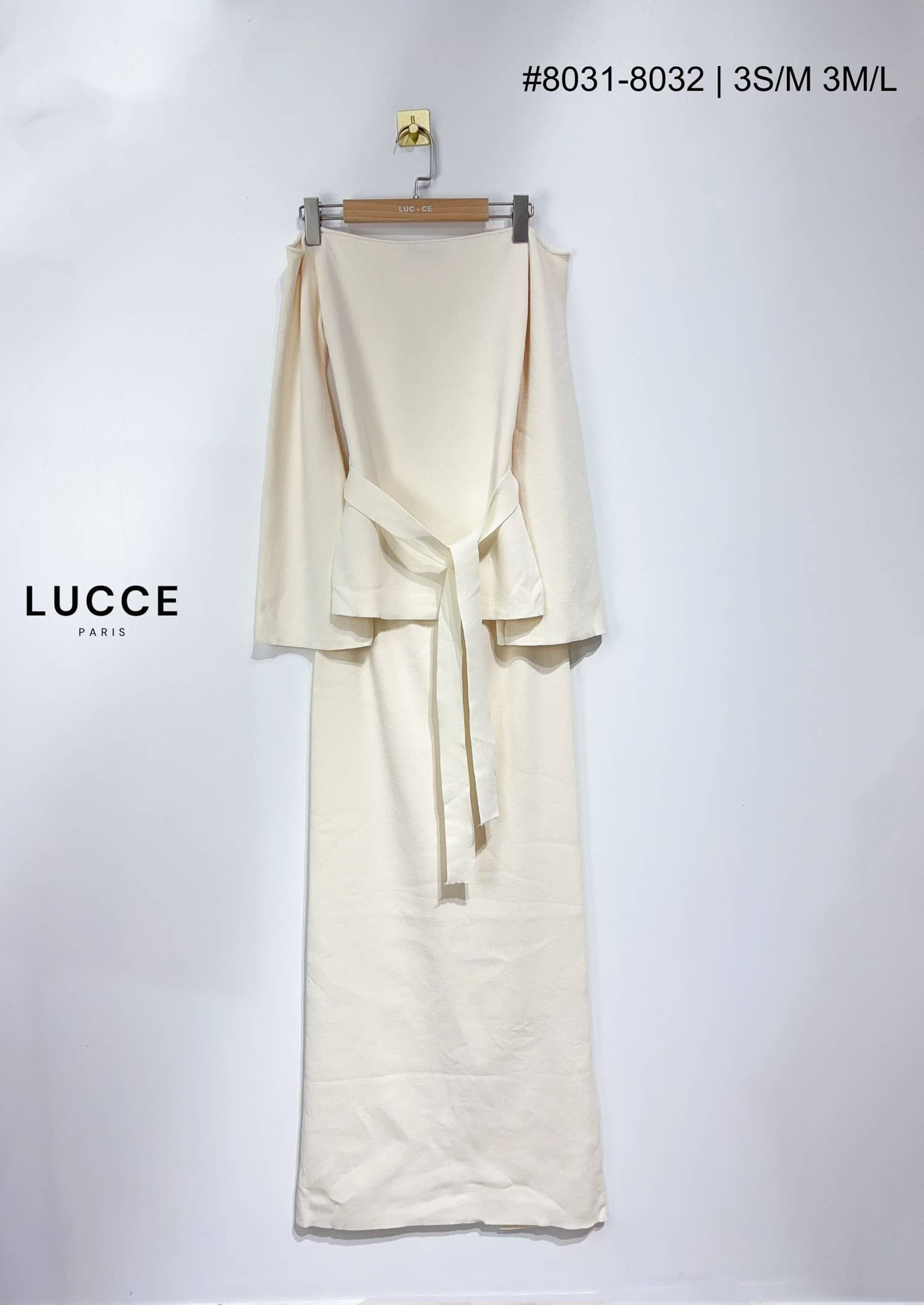 LUCCE - Wholesale Top & Skirt Set - Women's - Knit sweater and long skirt set - ENS8031-81320