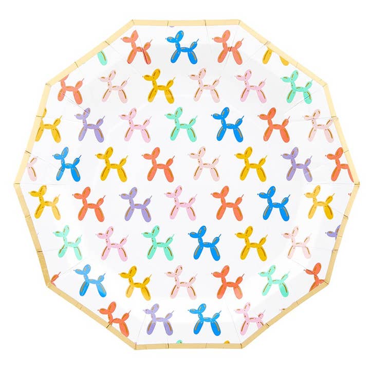 Decagon Paper Plates - Balloon Dog for wholesale by Slant Collections by Creative Brands