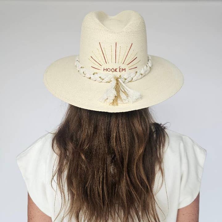"HOOK 'EM" Sparks and Front Burst Game Day Hat for wholesale by Baldiz