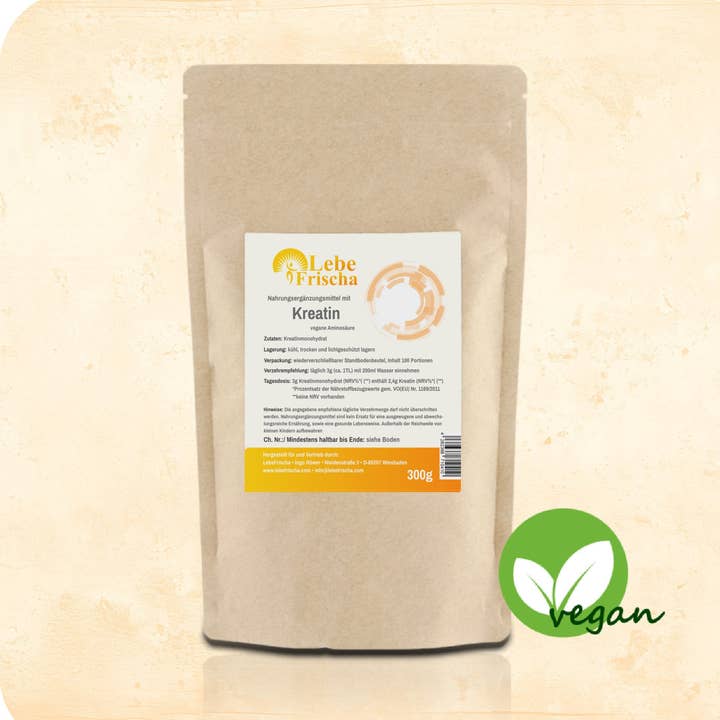 LebeFrischa Creatine Monohydraat Poeder – Hoogzuiver gemicroniseerd 300 g voor wholesale door LebeFrischa