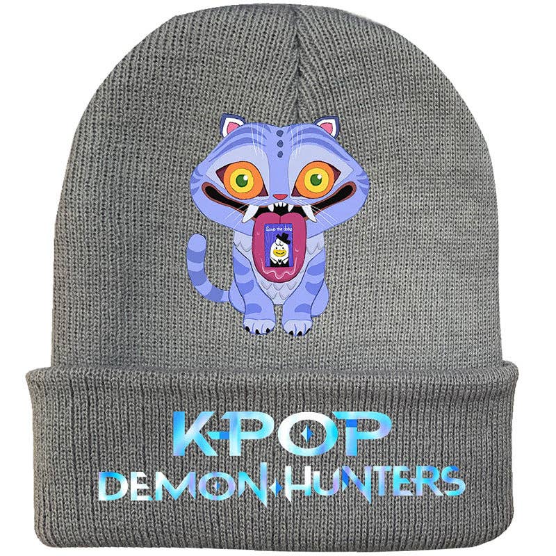 Little Trendy - Vente Bonnet – enfant - Bonnet tricoté inspiré du K-pop KDH - gris0