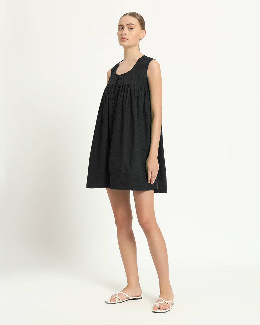 Thevasa - Wholesale Dress - Women's - The Jois Noir Cotton Dress1