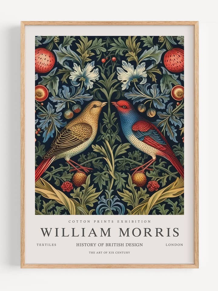 William Morris Vogels I53-154 voor wholesale door Peardrop Prints
