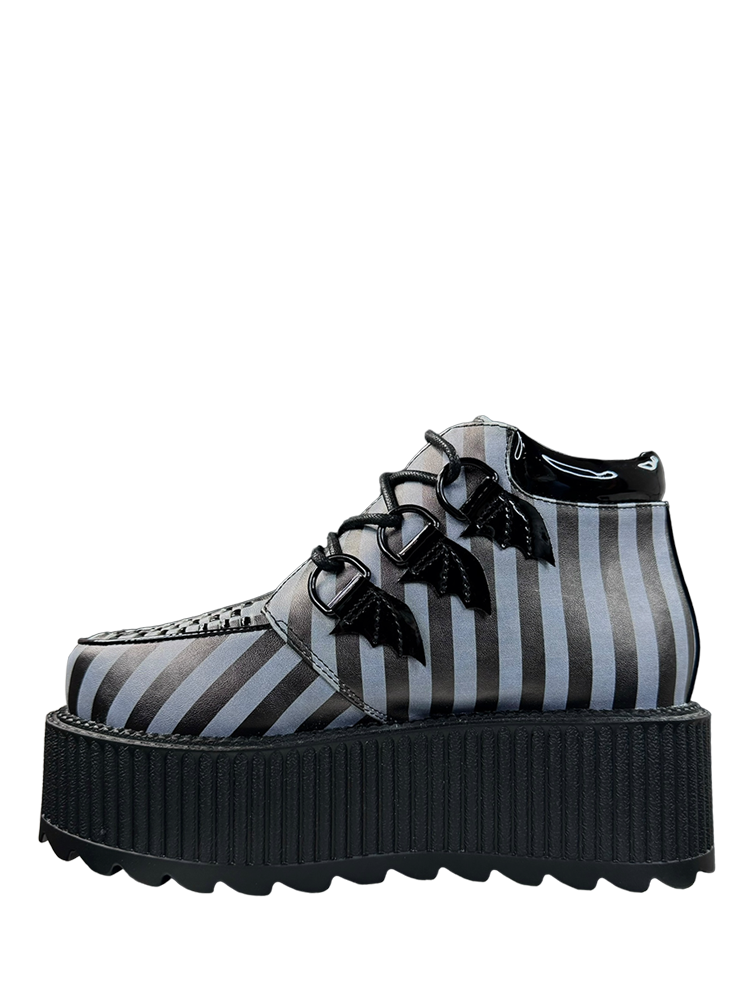 STRANGE CVLT - Wholesale Combat/Military Boots - Women's - SUPER KREEP HI STRIPE - BLACK/GREY3