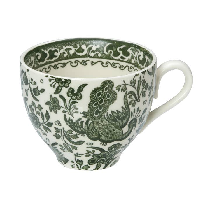 Green Regal Peacock Teacup for wholesale by Burleigh