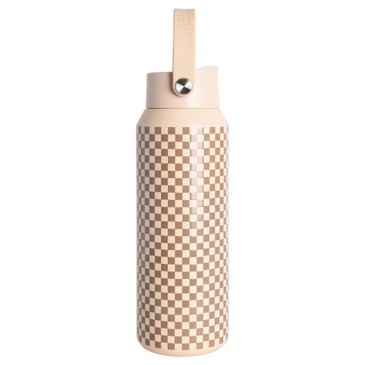 Elemental - Wholesale Water Bottle - Insulated Leakproof Bottle with Handle 40oz - Brown Check3