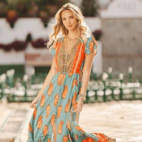 Robe Maxi Carmen Rêves Paisley pour la vente par Jaase