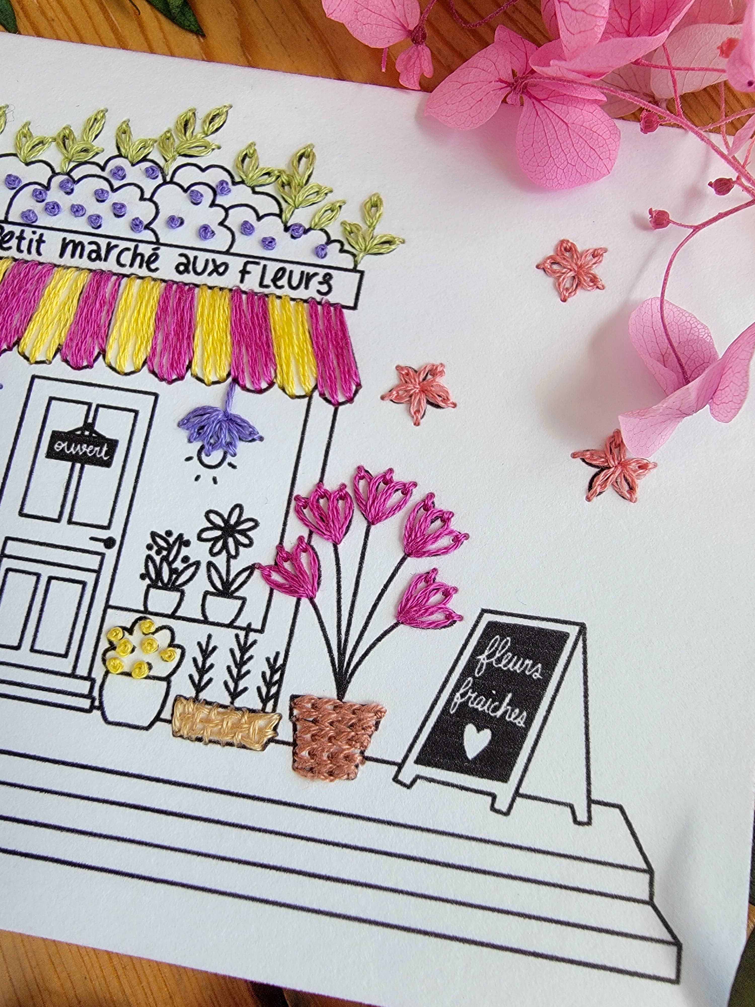 Maison Camomille - Wholesale Embroidery/Cross Stitch Supplies - Embroidery Card – The Little Flower Market1