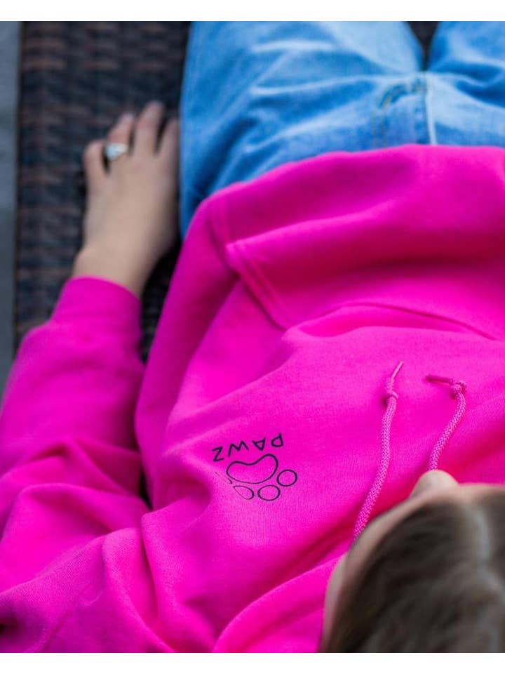 PAWZ - Wholesale Hoodie - Women's - Black Print Classic College Hoodie6