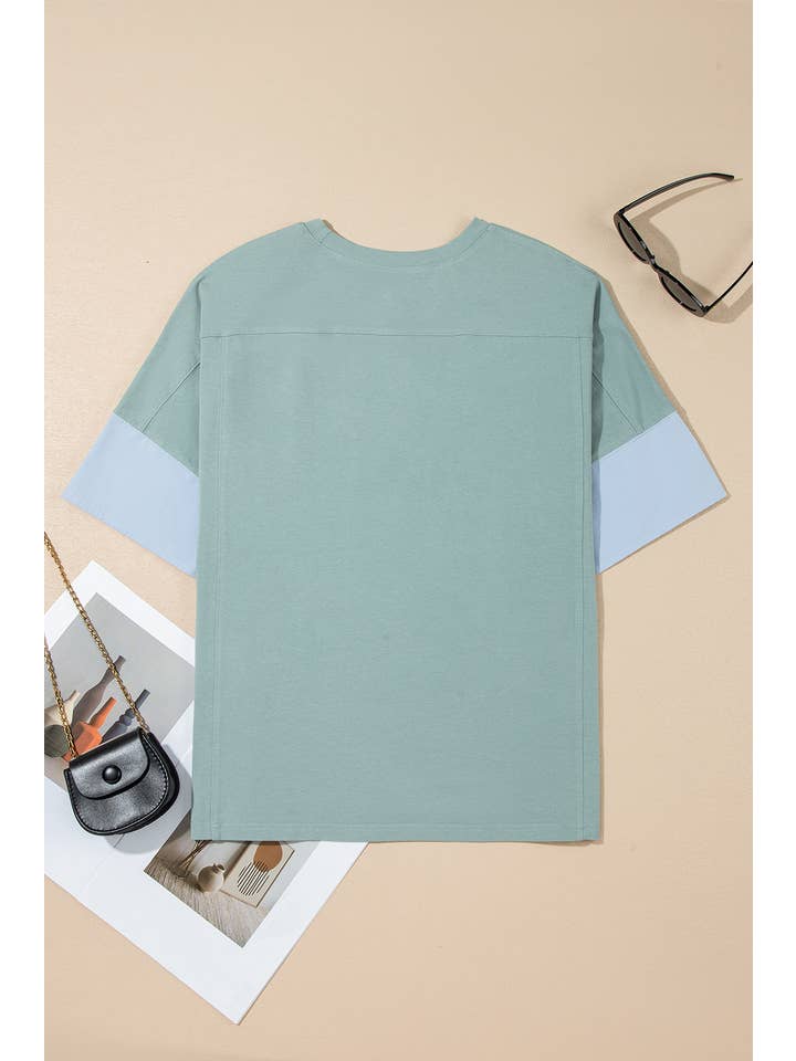 Aapparella - Wholesale Tunic - Women's - Frayed Star Denim Patchwork Oversize T Shirt | S-XL