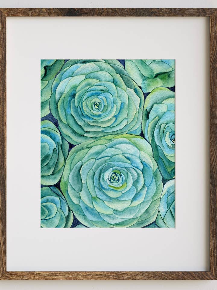 Succulent Garden Art Print for wholesale by Jradartdesign