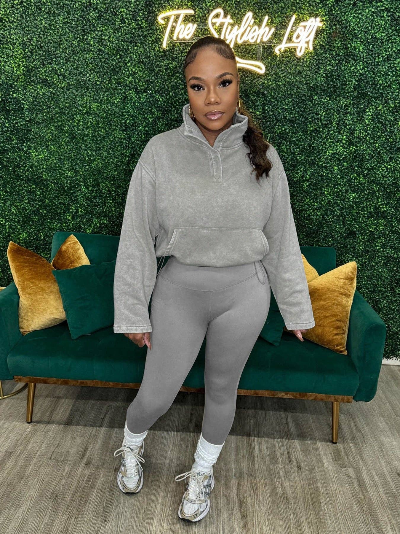 MB Fashion Wholesale - Wholesale Lounge Set - Women's - MB FASHION Fleece Pullover and High-Waist Leggings Set 40693