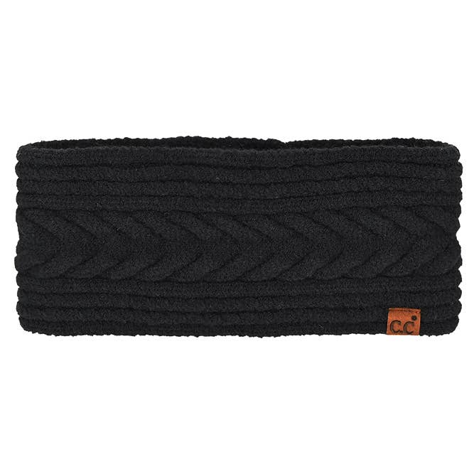 Hana - Wholesale Fashion Headband - Women's - C.C Cable Knit Lining Headwrap Winter Headband