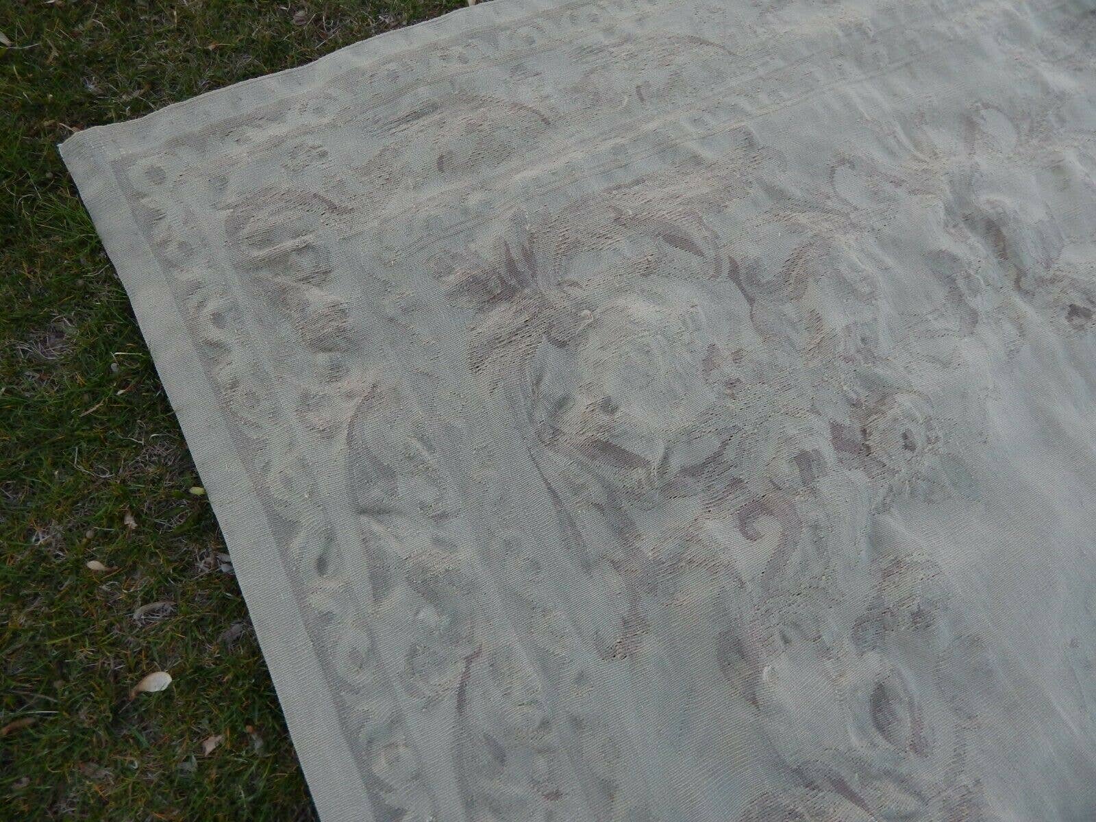 Vintage Pillows Store – Engroshandel Løst tæppe – Vintage Aubusson Style Kinesisk Tæppe - Uld Dekorative Tæppe - Indretning af hjemmet6