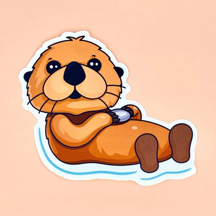 Floating Otter Vinyl Sticker for wholesale by Stick It Out