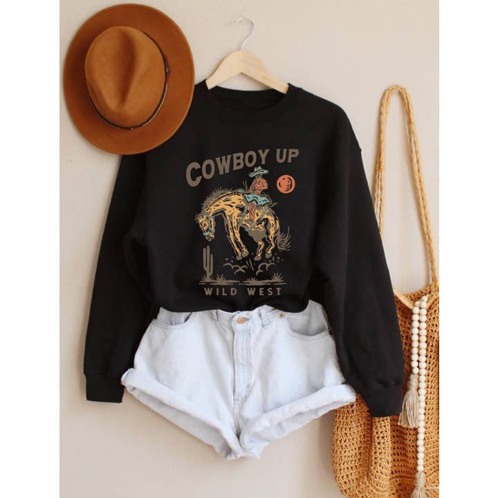 Cowboy Up Western Graphic Women's Heavy Blend Sweatshirt for wholesale by PINK NABI