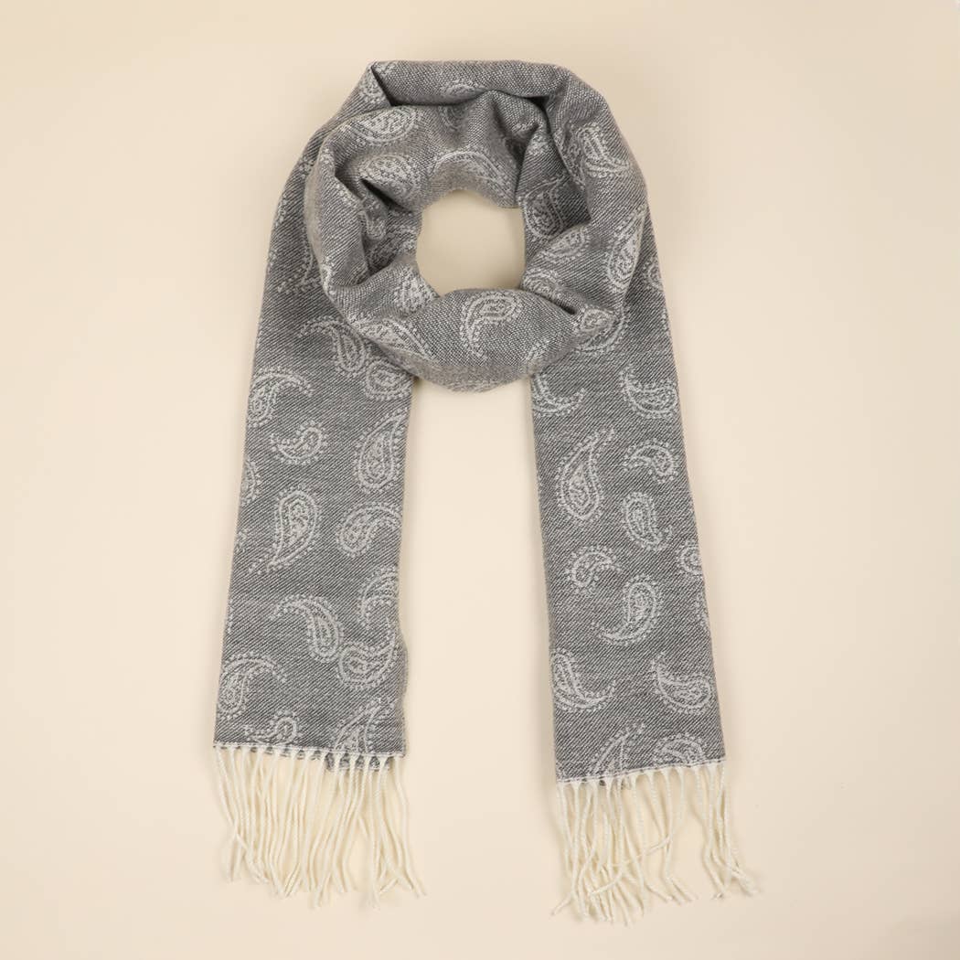 Fashion City - Wholesale Scarf – Women's - Cashmere Feel Soft Scarf with Paisley Design6
