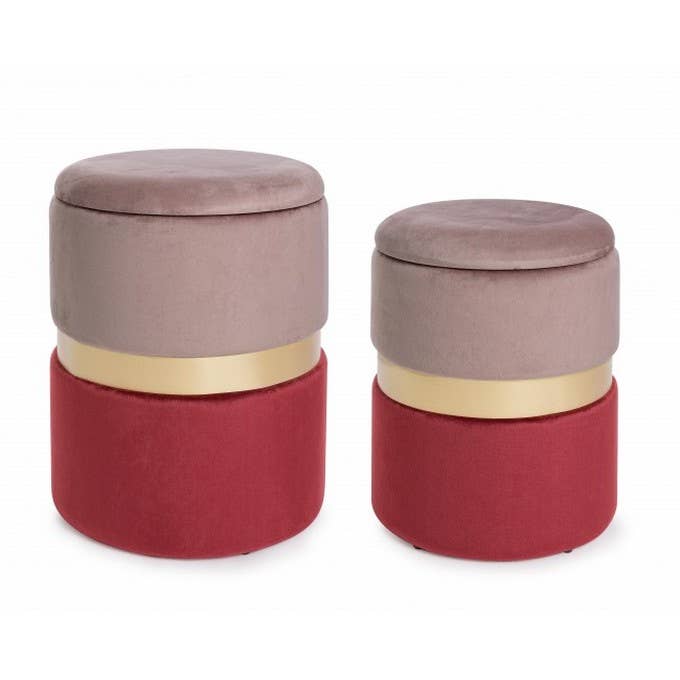 KONTE.DESIGN Set of 2 POLINA poufs velvet storage for wholesale by Konte.Design