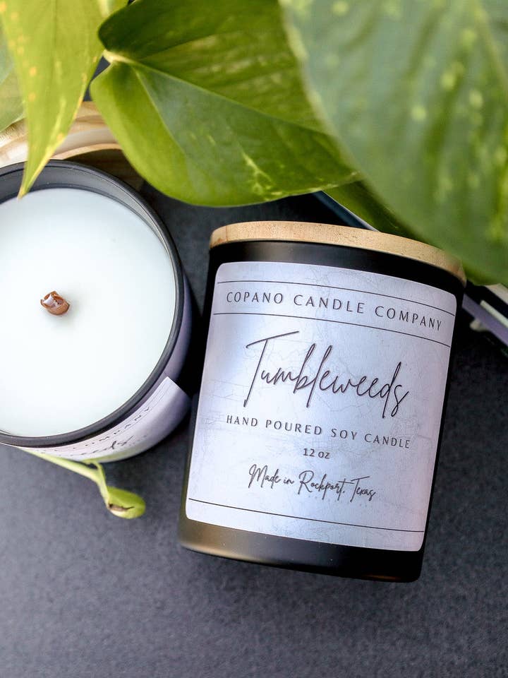 Tumbleweeds - 12oz Coconut Soy Wood Wick Candle for wholesale by Copano Candle Company