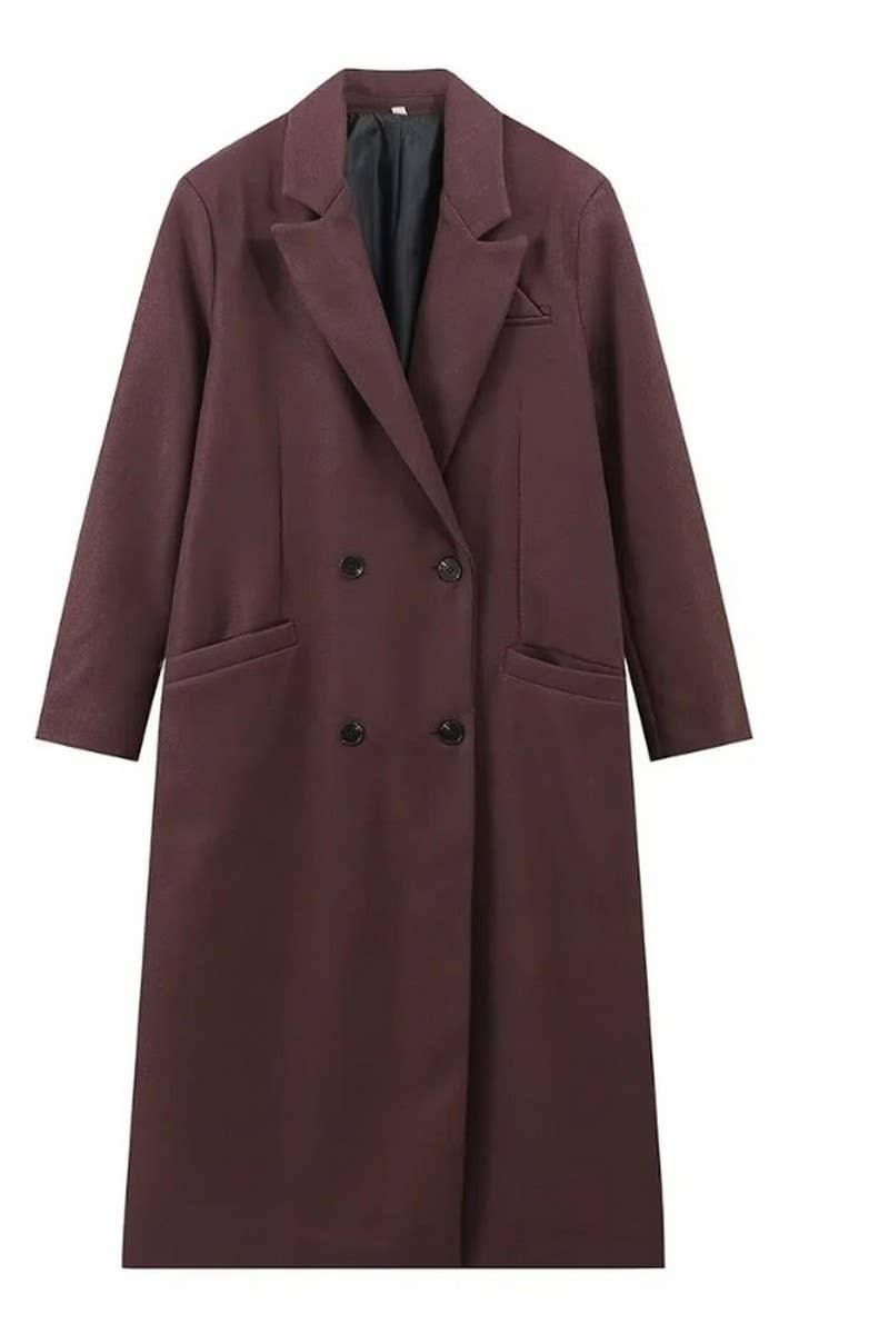 COFFEE CWOCO1071_DOUBLE-BREASTED COAT WITH PADDED SHOULDERS for wholesale on Faire5