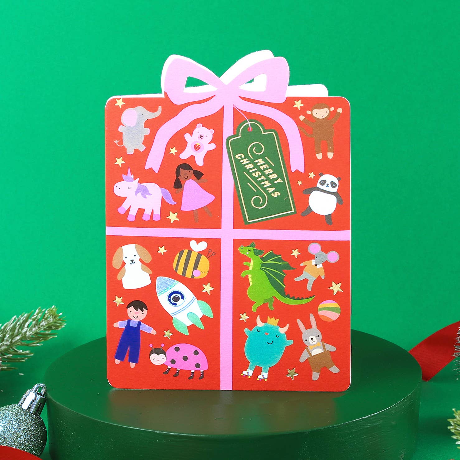 Mifkins - Vente Cartes de Noël - Carte de Noël Joyful Holiday Cadeau | Holiday Card