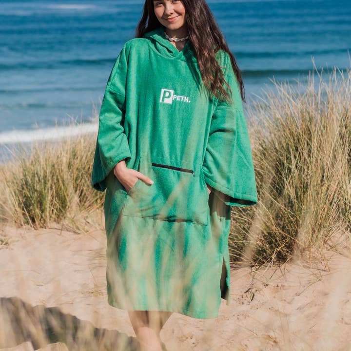 Towel Changing Robe / Poncho - Green for wholesale by PETH