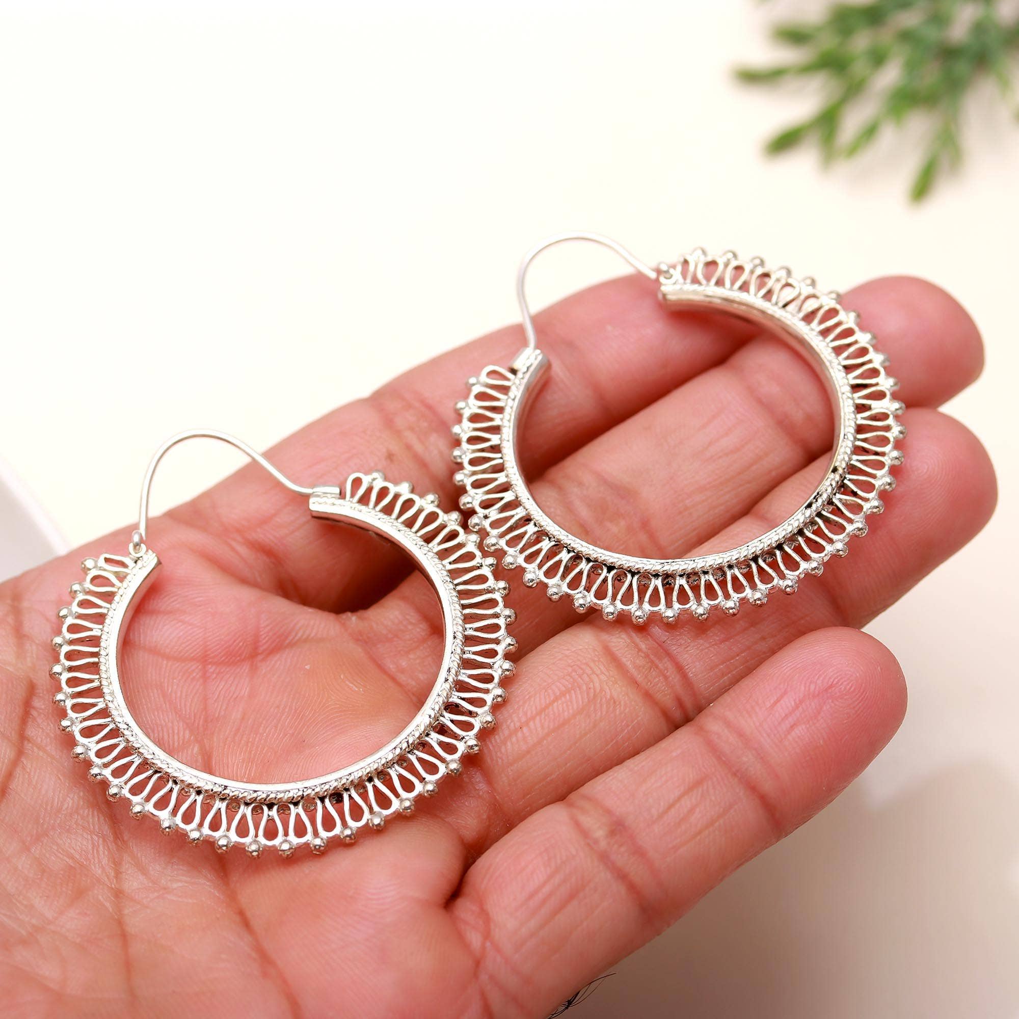 AG 925 JEWELLERY - Wholesale Hoop Earrings - 925 Silver Intricate Filigree Hoop Earrings1