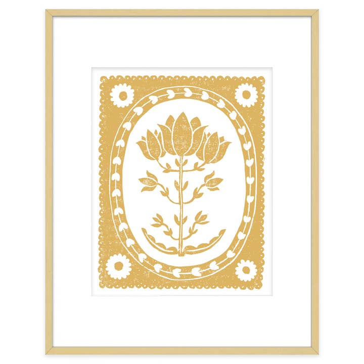 Mustard Yellow & White Tulip Art Print Botanical Decor for wholesale by The Prints Princess