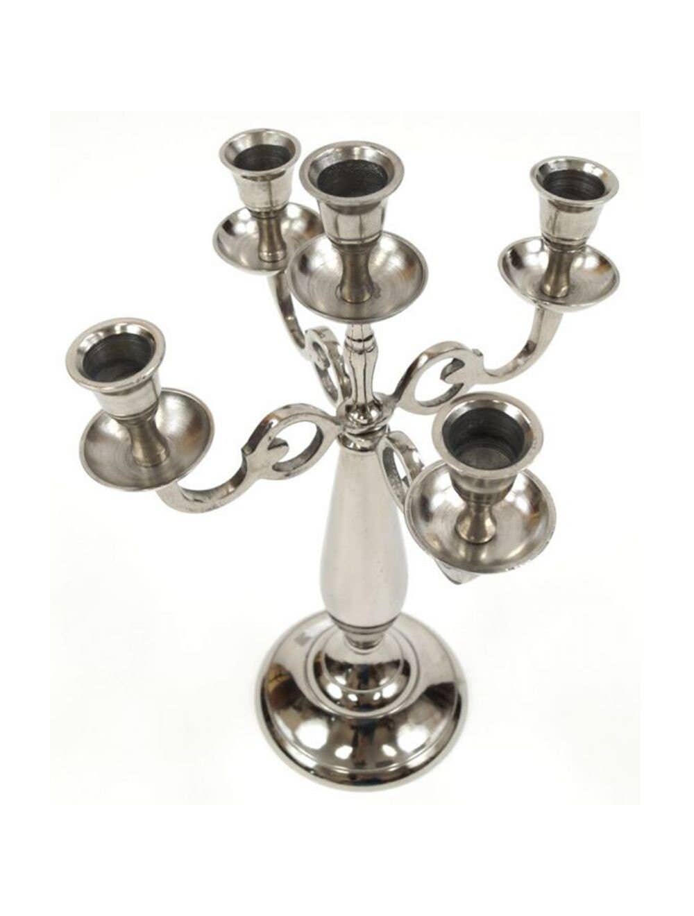India Overseas Trading Corporation - Wholesale Candle Holder - 5-Candle Metal Candelabra Silver Candle Holder Stand4
