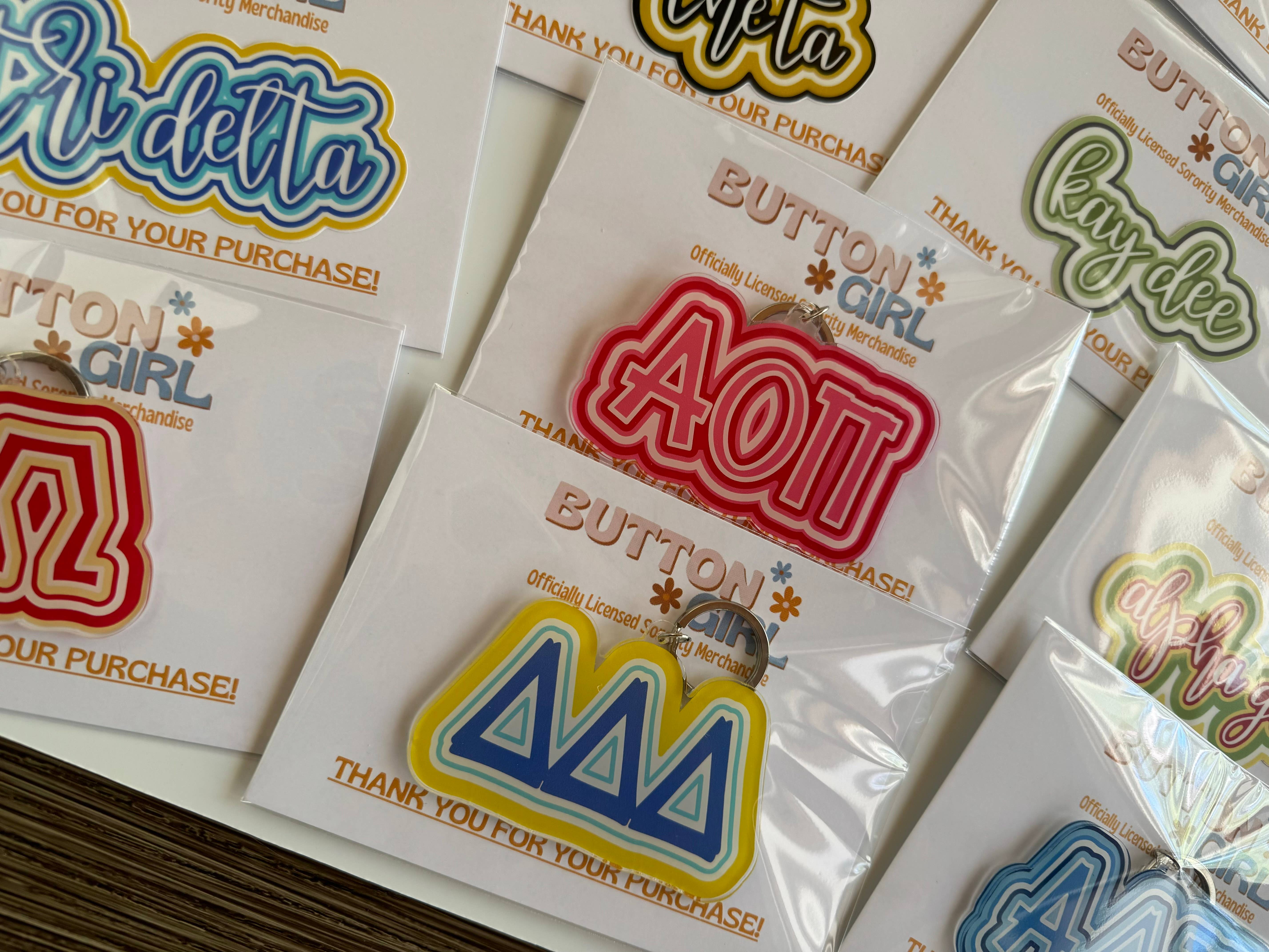 Buttongirl99 - Wholesale Keychain - Women's - Sorority Colorful Acrylic Key Chain1