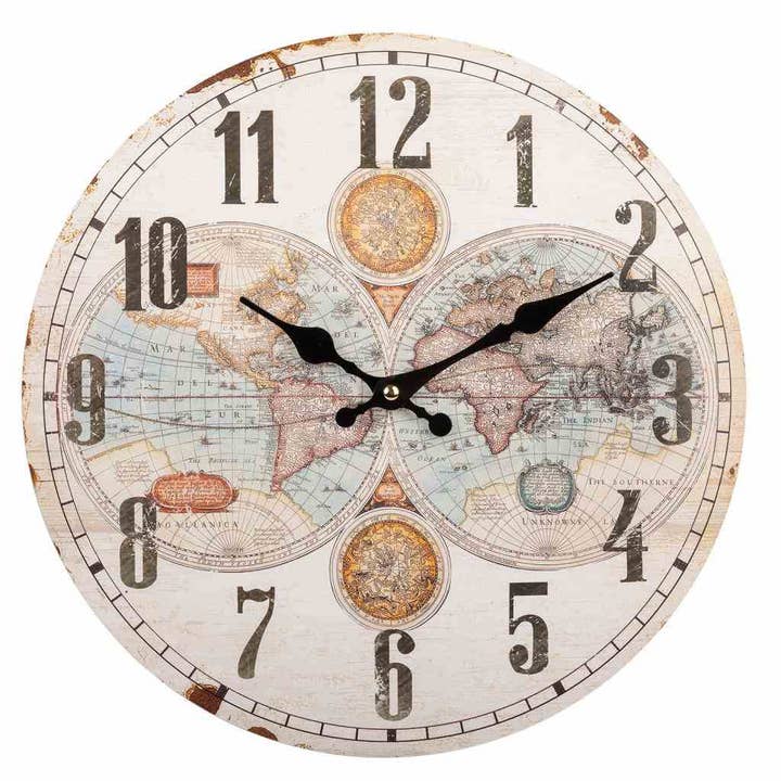 BROWN WOODEN WALL CLOCK for wholesale by Creaciones Meng