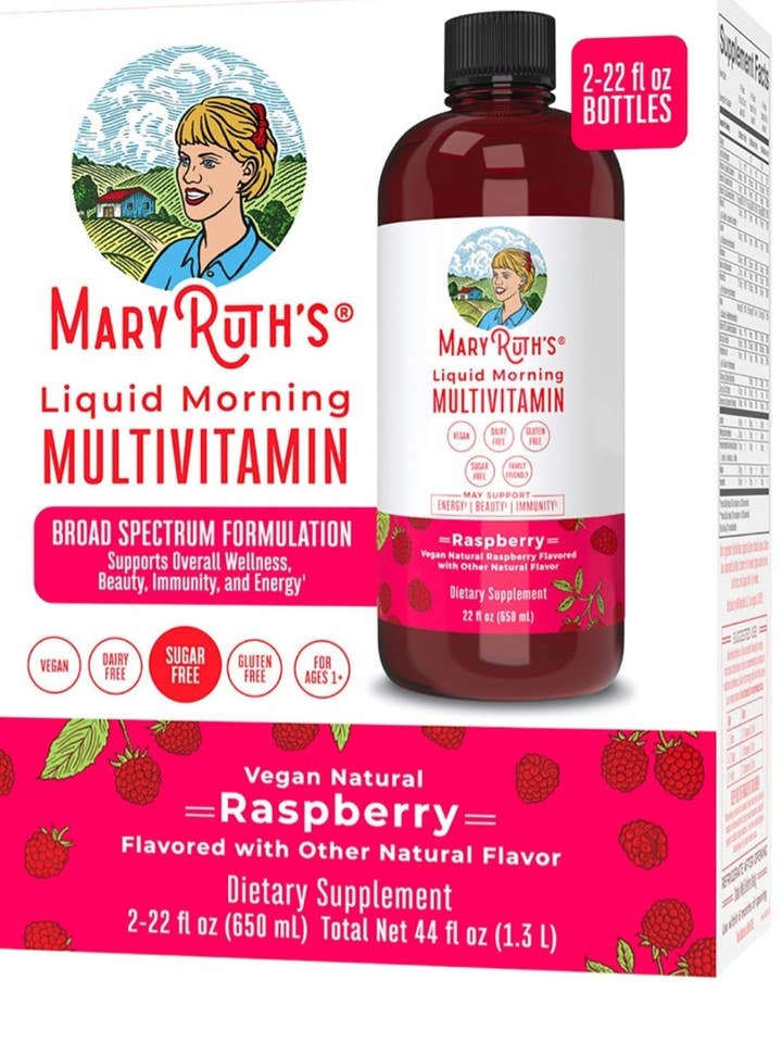 Multivitamine liquide du matin à la framboise 22oz 2pk de MaryRuth pour la vente par Majesitc Health