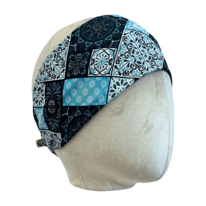 Quilted Greece Stretch Headband for wholesale by The Sassy Olive Handmade Headbands