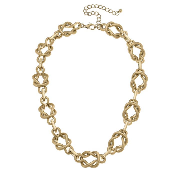 Peyton Verflochtene Bits Halskette in Glänzendem Gold für den Großhandel von Canvas Style