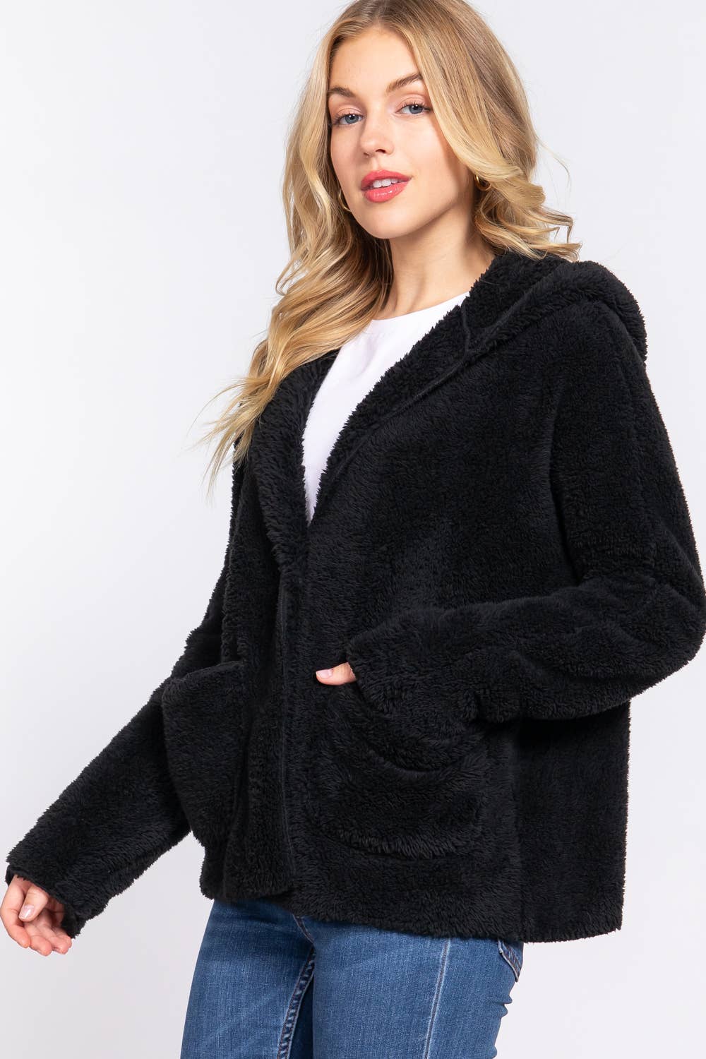 42POPS – Großhandel Jacke – Damen – ,,,..._ SI-24908 LANGER DOLMAN-ÄRMEL KAPUZEN-SHERPA-JACKE3