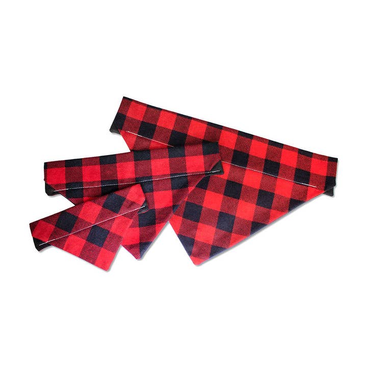 PawsAbilities - Vente Bandana – chien - Bandana rouge et noir à carreaux Buffalo