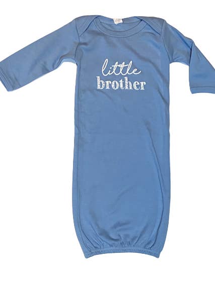 Little Brother baby gown for wholesale by Little Hoot Designs
