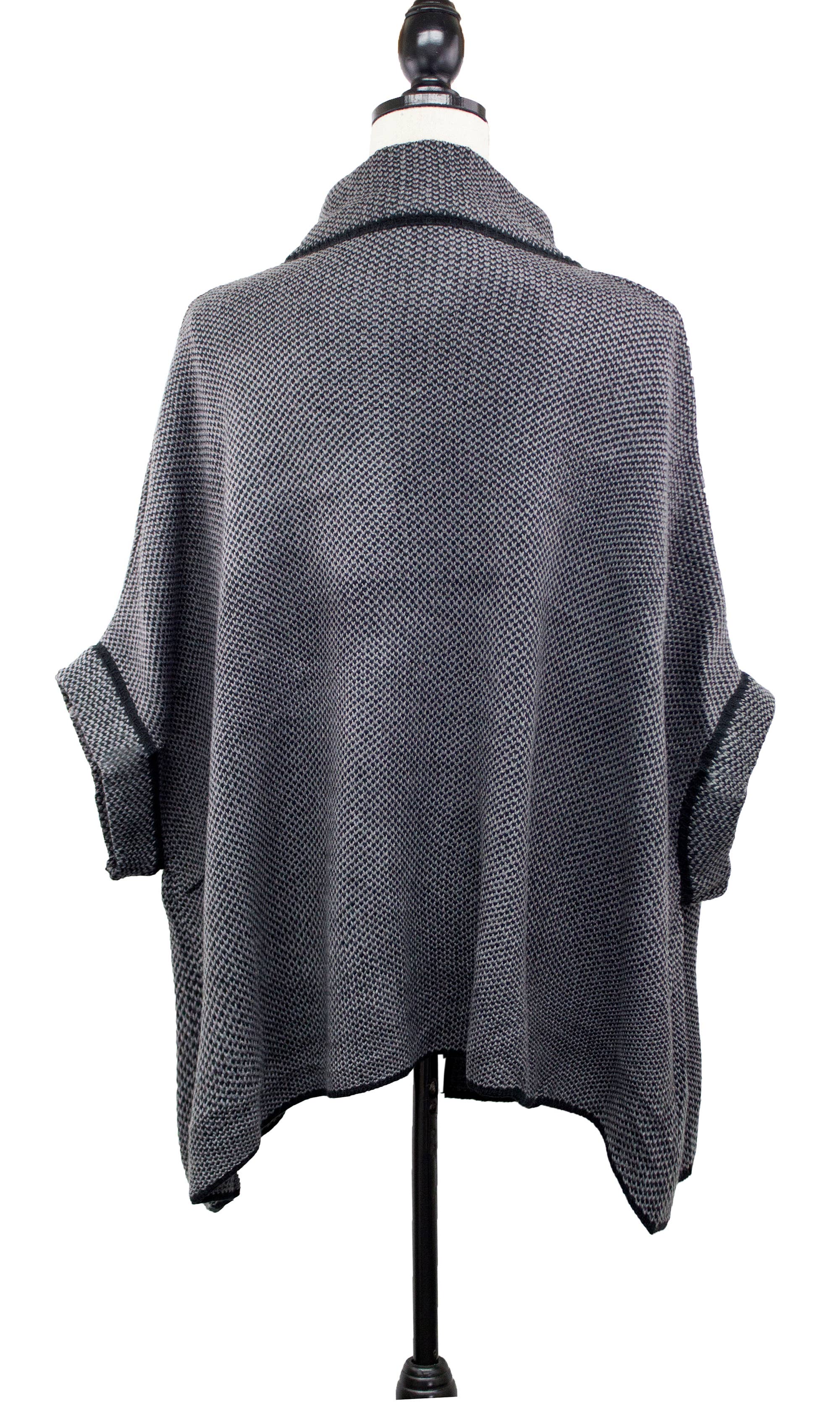 Fennco Styles - Wholesale Poncho - Women's - Knit Buckle Poncho Cape Cardigan6