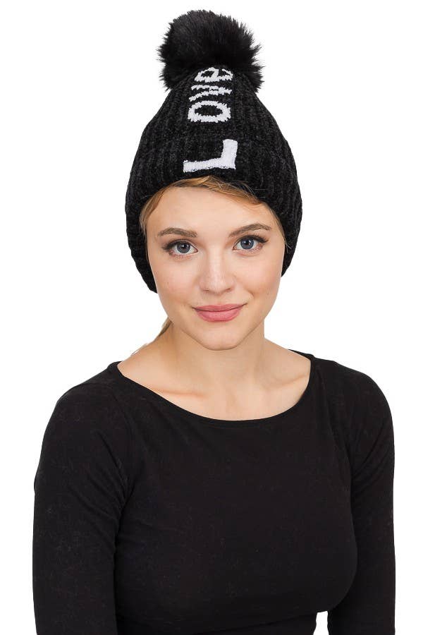 Cap Zone - Wholesale Beanie - Women's - Love Embossed Velvet Lined Beanies1