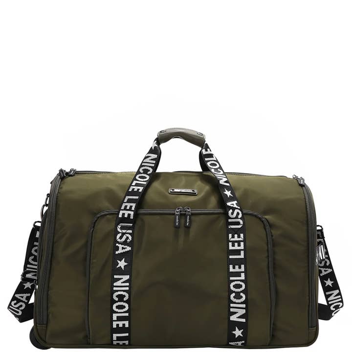 NICOLE LEE SOLID ROLLING DUFFEL BAG, LB 17149 for wholesale by JOIA ACCESSORIES