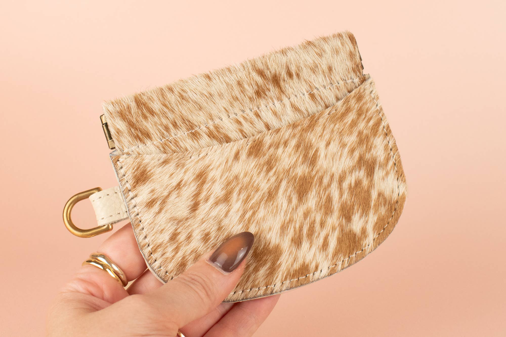 Cold Gold - Wholesale Card Holder - Women's - Hair-on-Hide Leather Wallet, Slim Western Wallet2